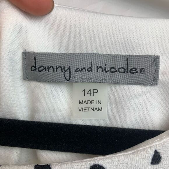 Danny and Nicole Polka-dot Fit and Flare Dress Size 14P New - Picture 4 of 8
